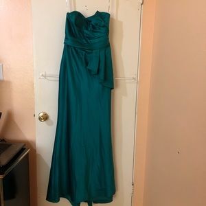 DAVID’S BRIDAL Dark Turquoise Prom Dress